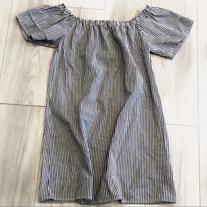 Off shoulder Short stripped dress